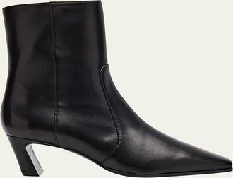 Stuart Weitzman 50mm Stassi Leather Zip Booties