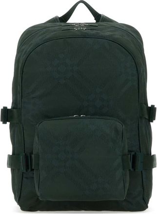 Burberry Nylon Blend Check Rugzak - Heren - Rugzakken - Groen - ONE Size - Nylon - Tassen