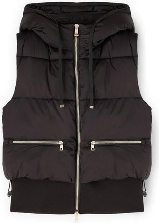 Motivi Gewatteerd Gilet met Capuchon - Dames - Bodywarmers - Zwart - XS - Polyester - Jassen