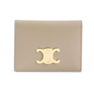 Celine Wallets & Cardholders, female, Beige, Size: ONE SIZE Bi-fold Card Holder in Shiny Calfskin