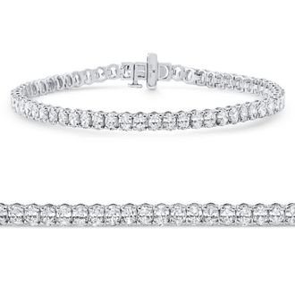 Pompeii3 6Ct Oval Cut Diamond Tennis Bracelet 14k White Gold Lab Grown 7 Size: 7