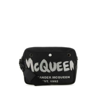 Alexander McQueen Alexander Mcqueen Black Fabric Mcqueen Graffiti Crossbody Bag