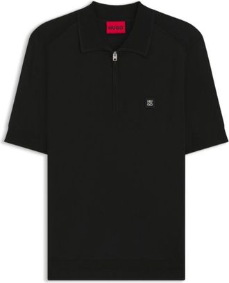 HUGO BOSS Knit polo with zipper neck