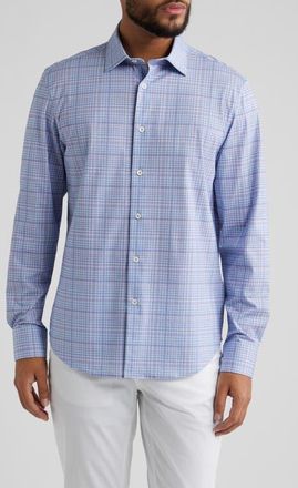Bugatchi James OoohCotton Plaid Button-Up Shirt in Lilac at Nordstrom, Size Xx-Large