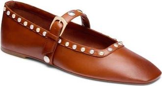 Stuart Weitzman Pry Mary Jane Leather in Boho Tan at Nordstrom, Size 6.5