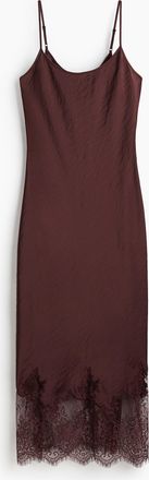 H&M Kleid mit Spitzenborte - Red