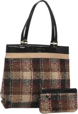 Burberry Pre-owned Wool handbags - Dames - Vintage Shopper - Bruin - ONE Size - Wol - Vintage