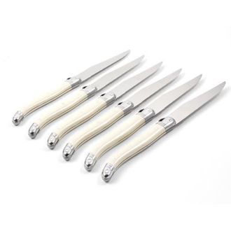 Be Home Laguiole 6 Piece Steak Knife Set, Platine in Wood Box with Acrylic Lid in Ivory at Nordstrom