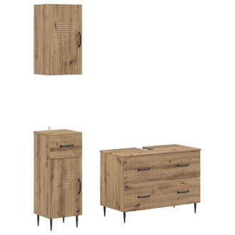 vidaXL Juego De Armarios De Ba&ntilde;o De 3 Piezas Haarlem Roble Artisan Vidaxl