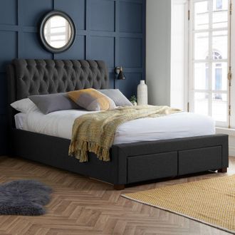 Birlea Valentino Bed in Charcoal | Size: Double
