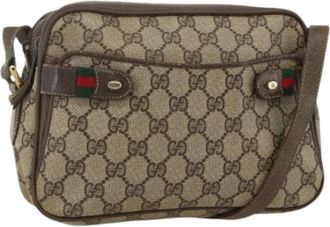 Gucci Pre-owned Cross Body Bags, female, Beige, Size: ONE SIZE Pre-owned Vintage GG Canvas Shoulder Bag
