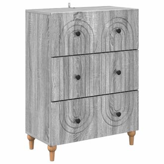 vidaXL Cajonera Gris Sonoma 66 X 34,5 X 90 Cm Madera De Ingenier&iacute;a Vidaxl