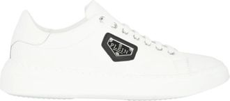 Philipp Plein Schoenen, unisex, Wit, 40 EU, Leer, Lo-Top Sneakers Iconic