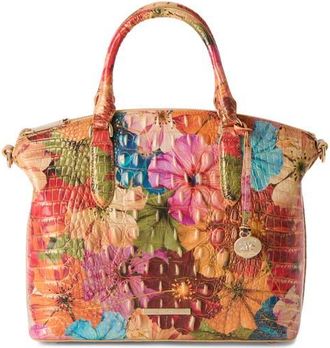 Brahmin Duxbury Croc Embossed Leather Satchel in Florita at Nordstrom
