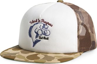 Carhartt Work in Progress Graphic Logo Trucker Hat in Camo Duck Desert at Nordstrom