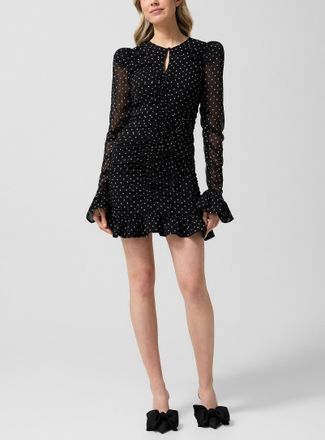 Rotate Womens Polka-dotted ruched mini-dress
