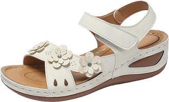 Generic Summer Gladi$ator Sandals for Women Wedge For : Comfortable Summer Platform Casual Dress Sandal Sandles (White, 5.5)