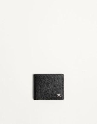 Valentino Garavani Vlogo Signature Grainy Calfskin Wallet Man BLACK UNI
