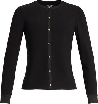 Isaac Mizrahi New York Button Detail Knit Top in Black at Nordstrom, Size X-Large