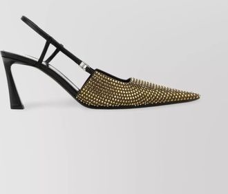 Saint Laurent embellished andree 70 pumps in satin