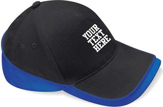 Generic Personalised Embroidered Custom Baseball Multicolour Your Name here, Any Text or Logo Adjustable Peak Summer Sports Gift Cap(Black/BrightRoyal)