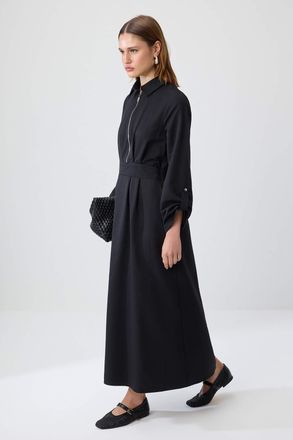 Trendyol Modest Dames Zwart Effen Maxi Lang Casual A-lijn Modest Jurken