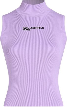 Karl Lagerfeld Top a coste con logo - Viola