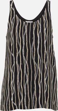 Chloé Printed silk tank top