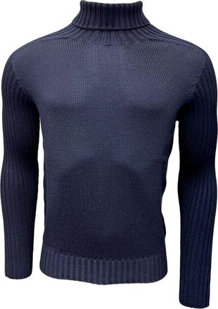 Gran Sasso Rainwool Turtleneck Trui - Heren - Coltruien - Blauw - 3XL - Wol - Truien & Vesten