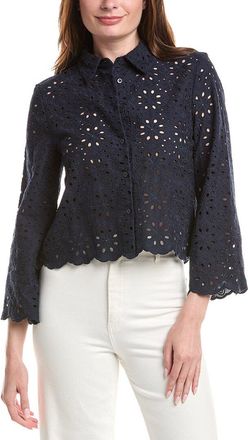 Brooks Brothers Eyelet Crop Blouse