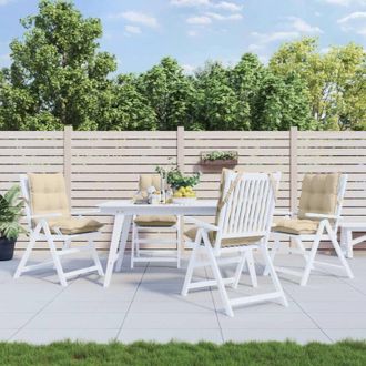 vidaXL Cuscini per Sedia Schienale Basso 4 pz Beige in Tessuto Oxford vidaXL