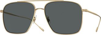 Oliver Peoples OV1320ST Dresner Polarized 5292P2 Mens Sunglasses Gold Size 56