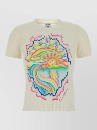 Casablanca cotton blend t shirt short sleeves