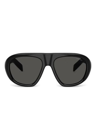 Prada wrap-frame tinted sunglasses - women - Acetate - One Size - Black