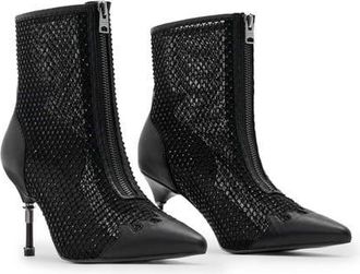 AllSaints Natasha Mesh Bootie in Black at Nordstrom, Size 11Us