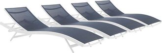 ModWay Glimpse Set Of 4 Outdoor Patio Mesh Chaise Loungers