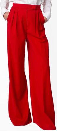 Max Mara Red Rimini Wool Trousers, Brand Size 40 ( US Size 6 )