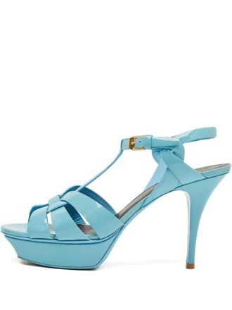 Saint Laurent Sandalen met plateauzool - Blauw