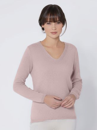 Cr&eacute;ation L Kaschmirpullover CREATION L PREMIUM Kaschmir-Pullover, Damen, Gr. 40/42, rosa (ros&eacute;, meliert), 100% Kaschmir, unifarben, Pullover Kaschmirpullover