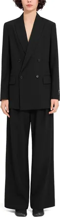 Maison Margiela Double-Breasted Black Jacket with Tailored Structure and Flap Pockets