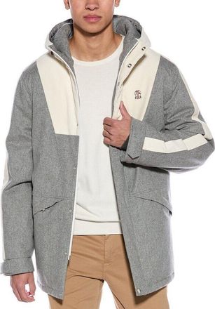 Brunello Cucinelli Mens Light Grey Hooded Jacket, Size M