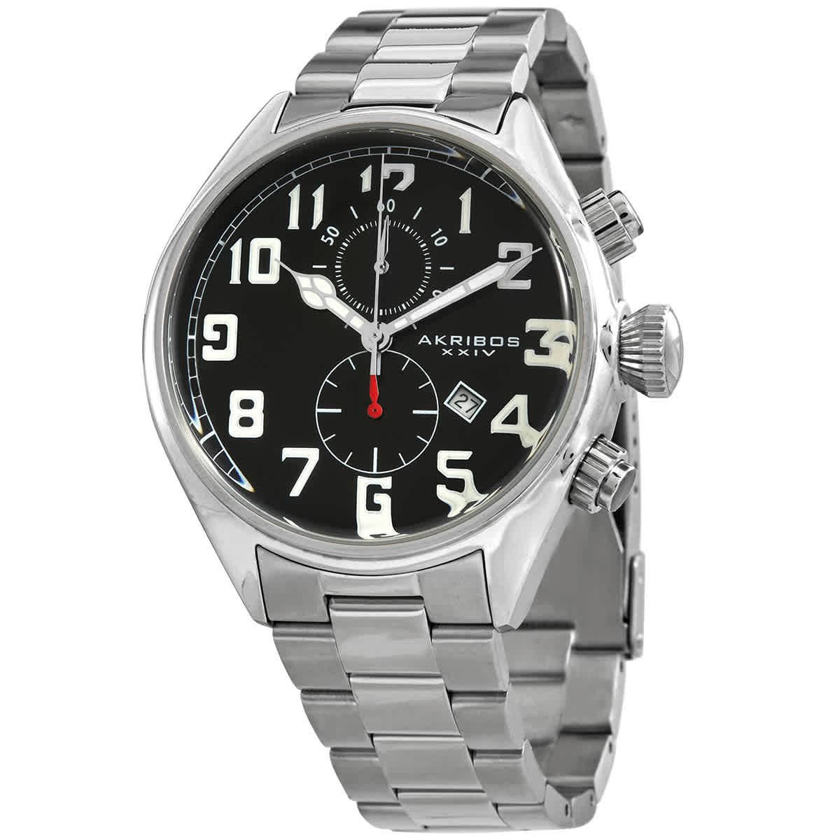 NWT Akribos XXIV Akribos Grandiose Chronograph Silver Dial Men\'s Watch Akribos-XXIV-Mens-  main image 2