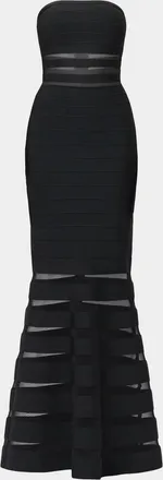 H&eacute;rve L&eacute;ger The Kate Strapless Mermaid-Hem Gown