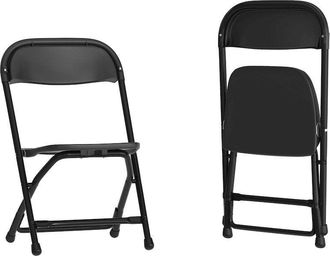 Flash Furniture 2 Pk. Kids Black Plastic Folding Chair