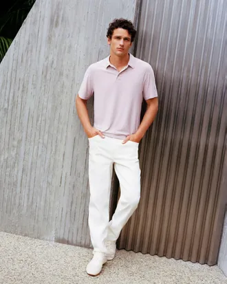 Vuori Clothing Strato Tech Polo | Faded Rose Heather | XS, Size Extra Small