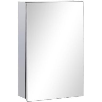 Kleankin Kleankin Armario De Ba&ntilde;o Con Espejo Armario De Pared Mueble Colgante Para Ba&ntilde;o Con Puerta Y 3 Estantes De Almacenamiento Para Ducha Aseo 39x12x60 Cm