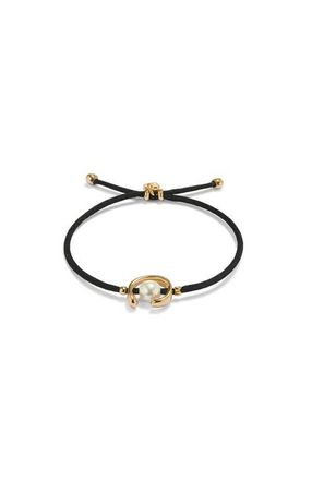 UNOde50 Black Cord Pearl Bracelet in Gold at Nordstrom