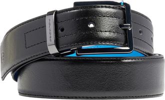 Piquadro Leren Riem met Doornsluiting - Heren - Riemen - Zwart - ONE Size - Leer - Accessoires