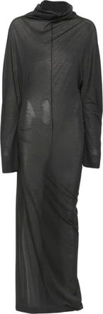 SOEUR Soeur, Kleedjes, Dames, Grijs, S, Katoen, Lola ruches maxi jurk