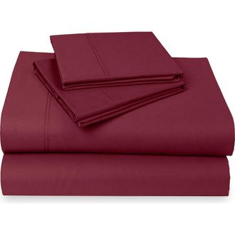 California Design Den Hotel Luxe 800 Thread Count 100% Cotton Sateen Sheet Set in Red Wine at Nordstrom, Size King